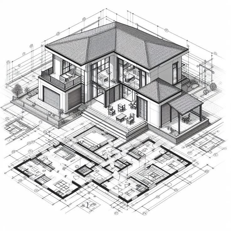 Plans architecturaux isométriques