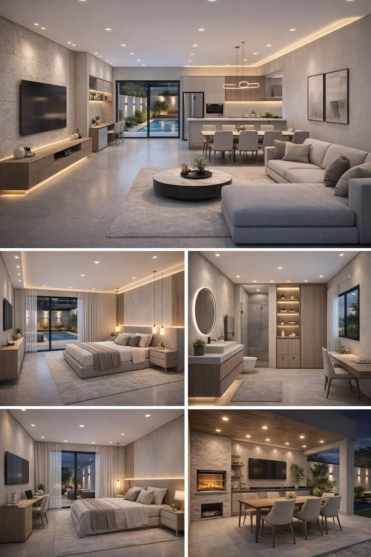 Design d'intérieur résidentiel — chambre et salle de bain